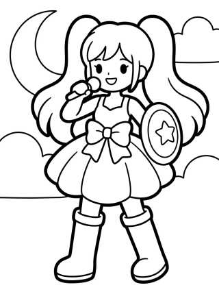 Desenho de Vestido de Combate e Botas Altas para colorir e imprimir grátis