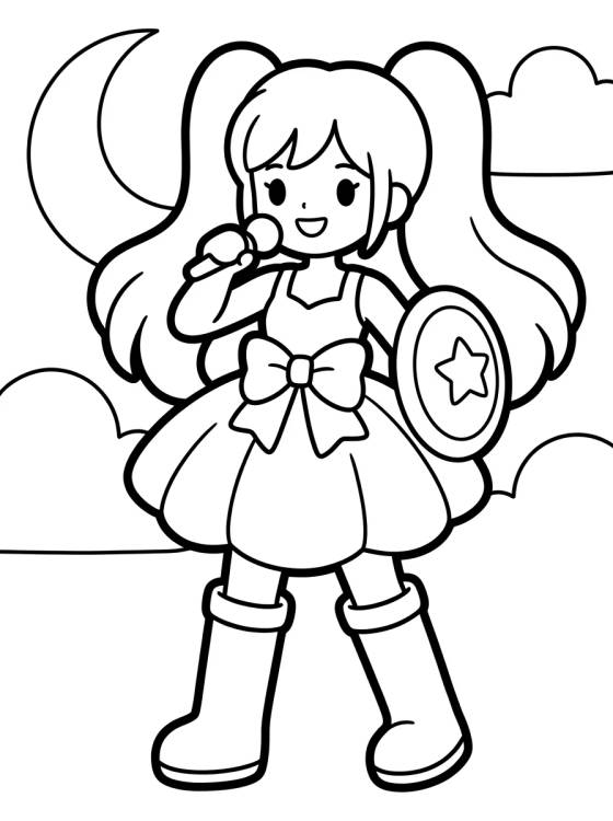 Vestido de Combate e Botas Altas para colorir Desenho de Vestido de Combate e Botas Altas para colorir e imprimir grátis