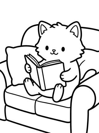 Coleção de desenhos para colorir: Sala e Leitura