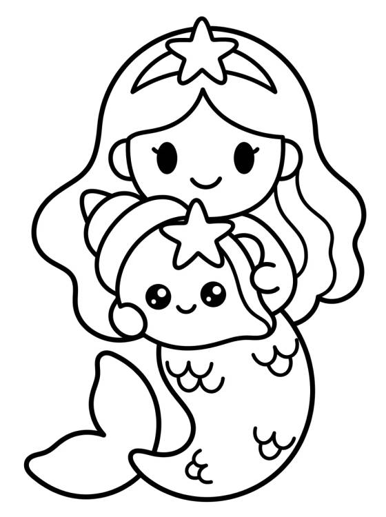 Sereiata com Concha Mágica para colorir Desenho de Sereiata com Concha Mágica para colorir e imprimir grátis