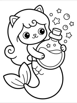 Desenho de Sereiata com Poção Mágica para colorir e imprimir grátis