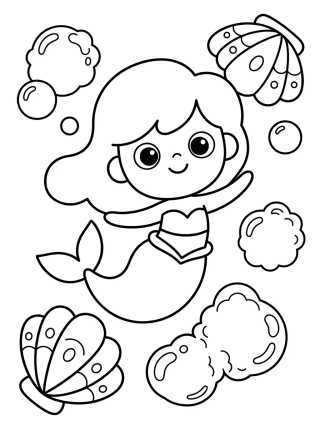 Sereiata Nadando no Mar de Spa para colorir Desenho de Sereiata Nadando no Mar de Spa para colorir e imprimir grátis