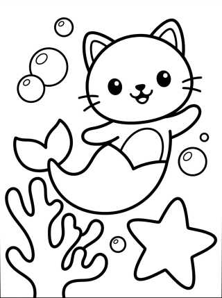 Desenho de Sereiata Nadando no Spa do Fundo do Mar para colorir e imprimir grátis
