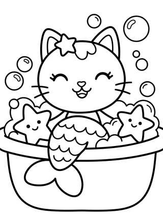 Desenho de Sereiata Nadando no Spa para colorir e imprimir grátis