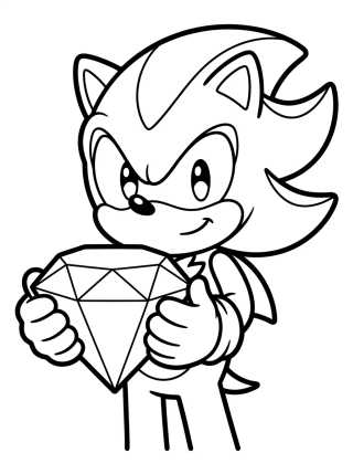 Shadow com Esmeralda do Caos para colorir Desenho de Shadow com Esmeralda do Caos para colorir e imprimir grátis