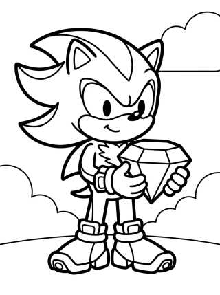 Desenho de Shadow com Esmeralda do Caos para colorir e imprimir grátis