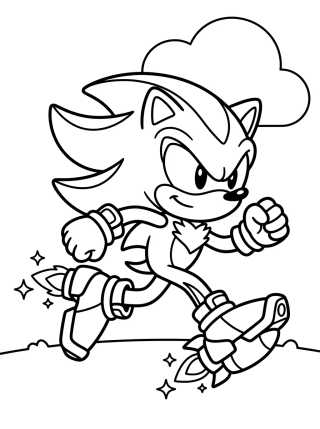 Desenho de Shadow Correndo com Tênis a Jato para colorir e imprimir grátis
