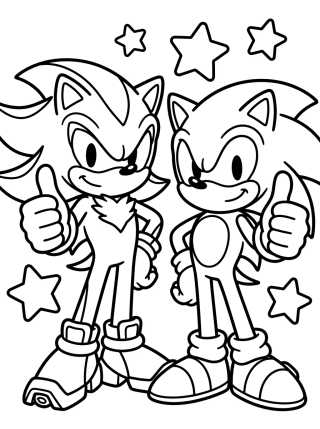 Desenho de Shadow e Sonic Amigos para colorir e imprimir grátis