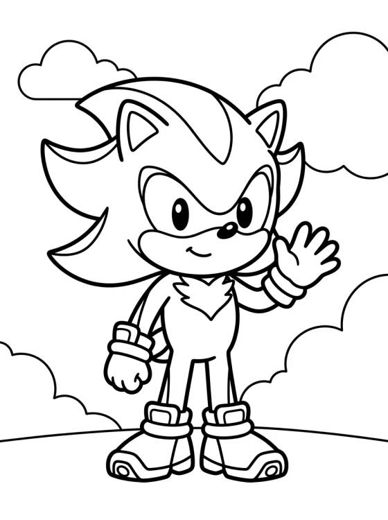 Desenho de Shadow Fofo em Estilo Chibi para colorir e imprimir grátis