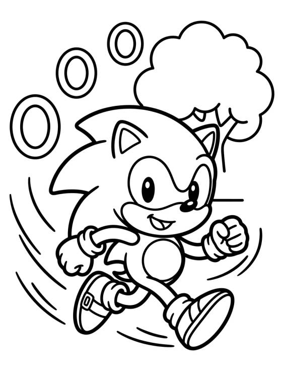 Sonic Correndo Fofo para colorir Desenho de Sonic Correndo Fofo para colorir e imprimir grátis