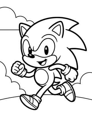 Sonic Correndo Super Fofo para colorir Desenho de Sonic Correndo Super Fofo para colorir e imprimir grátis