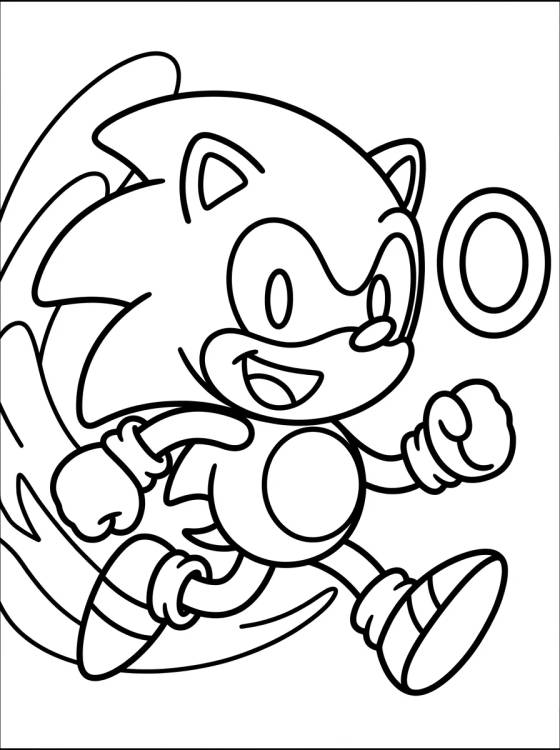 Desenho de Sonic Correndo Super Rápido para colorir e imprimir grátis