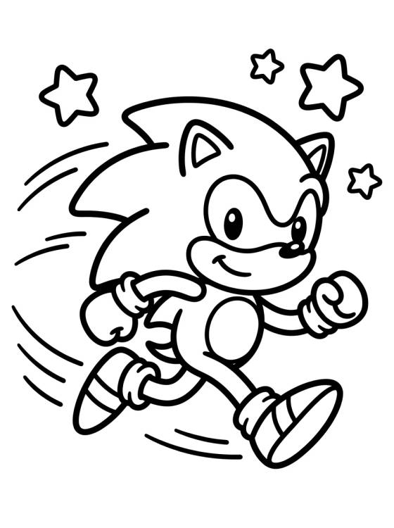 Desenho de Sonic Correndo Super Rápido para colorir e imprimir grátis