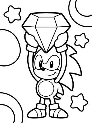 Sonic e a Esmeralda do Caos para colorir Desenho de Sonic e a Esmeralda do Caos para colorir e imprimir grátis