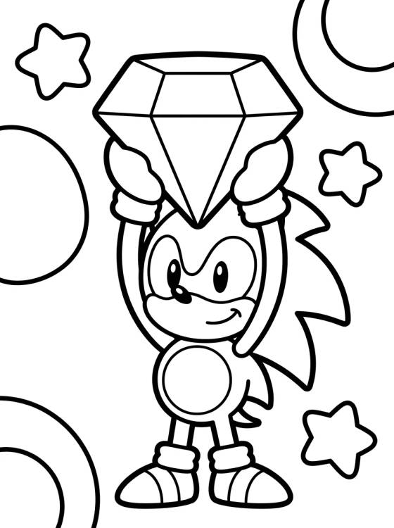 Sonic e a Esmeralda do Caos para colorir Desenho de Sonic e a Esmeralda do Caos para colorir e imprimir grátis