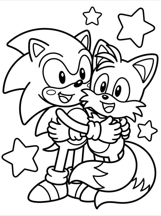 Sonic e Tails Amigos para colorir Desenho de Sonic e Tails Amigos para colorir e imprimir grátis