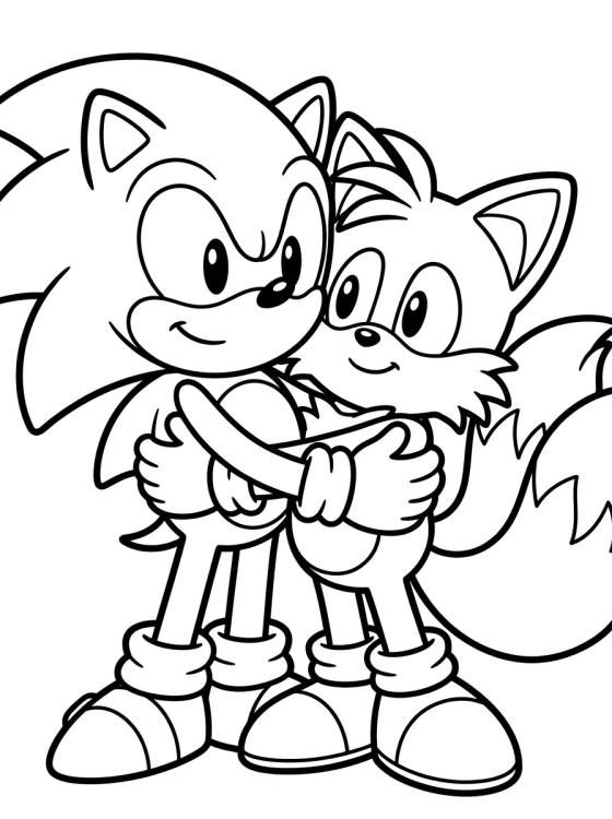 Sonic e Tails Melhores Amigos para colorir Desenho de Sonic e Tails Melhores Amigos para colorir e imprimir grátis