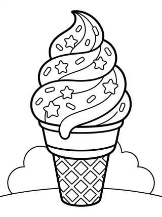 Desenho de Sorvete Expresso em Espiral para colorir e imprimir grátis