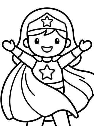 Garota Maravilha Sorridente para colorir Desenho de Garota Maravilha Sorridente para colorir e imprimir grátis