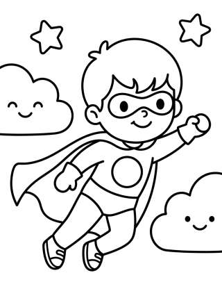 Coleção de desenhos para colorir: Super-heróis Fofos