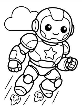 Super Herói de Armadura para colorir Desenho de Super Herói de Armadura para colorir e imprimir grátis