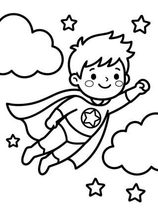 Super Menino Voador para colorir Desenho de Super Menino Voador para colorir e imprimir grátis