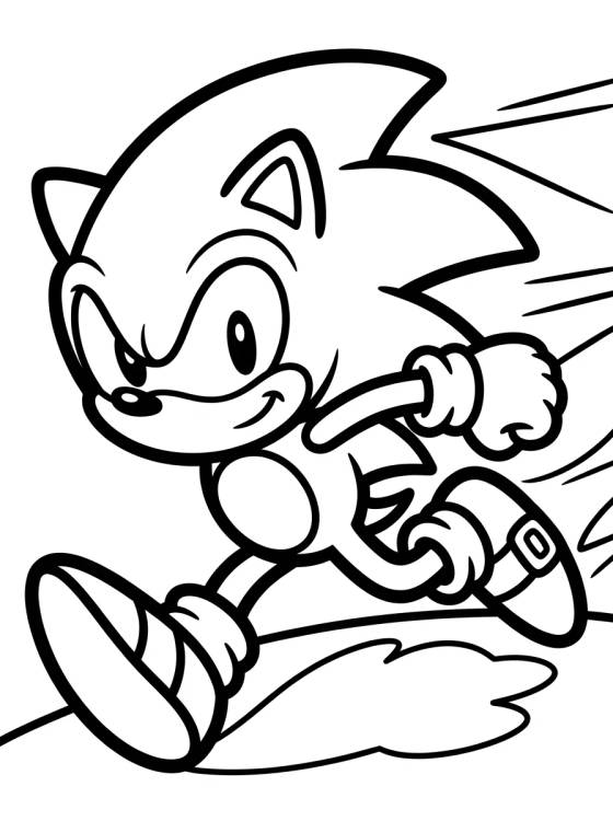 Desenho de Super Sonic Correndo Muito Rápido para colorir e imprimir grátis