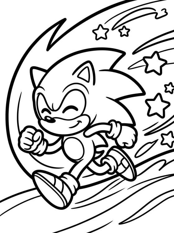 Desenho de Super Sonic Correndo Rápido para colorir e imprimir grátis