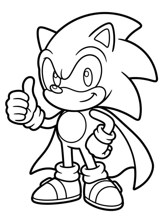 Super Sonic em Pose de Vitória para colorir Desenho de Super Sonic em Pose de Vitória para colorir e imprimir grátis