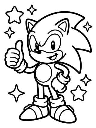 Desenho de Super Sonic Fazendo Sinal de Positivo para colorir e imprimir grátis