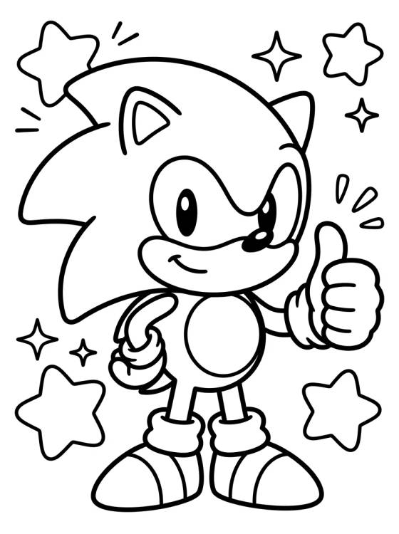 Desenho de Super Sonic Fazendo Sinal de Positivo para colorir e imprimir grátis