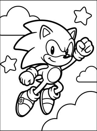 Super Sonic Voando para colorir Desenho de Super Sonic Voando para colorir e imprimir grátis