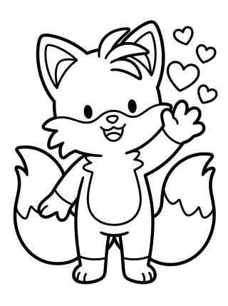 Desenho de Tails Acenando Feliz para colorir e imprimir grátis