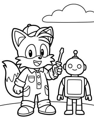 Tails Pequeno Inventor para colorir Desenho de Tails Pequeno Inventor para colorir e imprimir grátis
