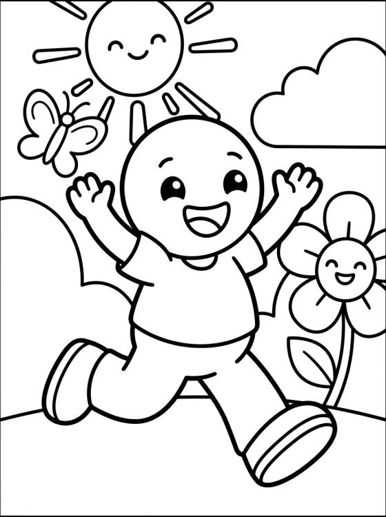 Tito Brincando no Parque para colorir Desenho de Tito Brincando no Parque para colorir e imprimir grátis