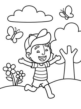 Tito Brincando no Parque para colorir Desenho de Tito Brincando no Parque para colorir e imprimir grátis