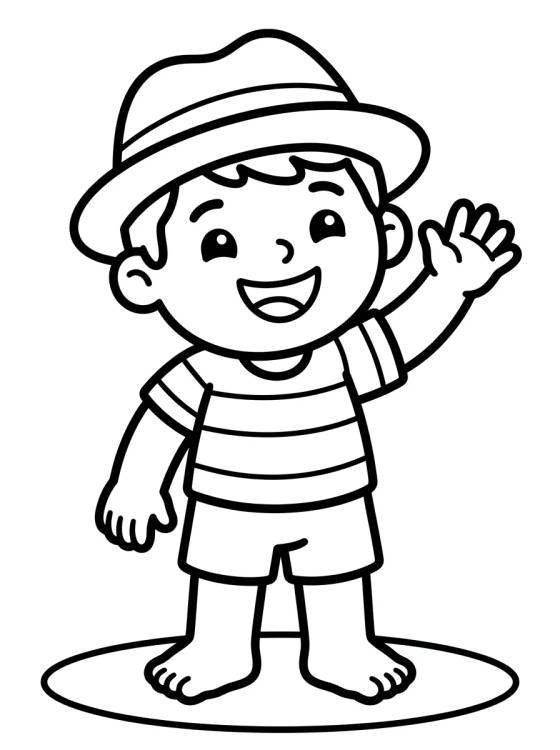 Tito Sorridente Acenando para colorir Desenho de Tito Sorridente Acenando para colorir e imprimir grátis