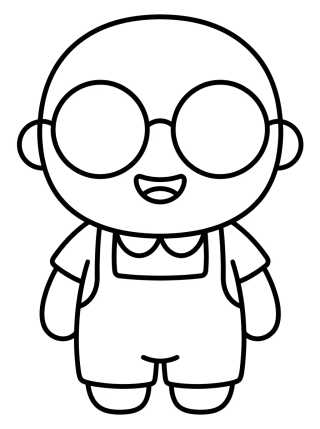 Desenho de Tito Sorrindo com Óculos para colorir e imprimir grátis