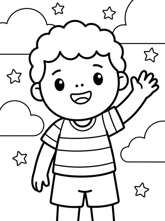 Tito Sorrindo e Acenando para colorir Desenho de Tito Sorrindo e Acenando para colorir e imprimir grátis