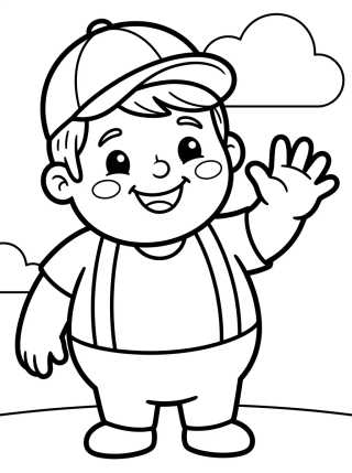 Tito Sorrindo e Acenando para colorir Desenho de Tito Sorrindo e Acenando para colorir e imprimir grátis