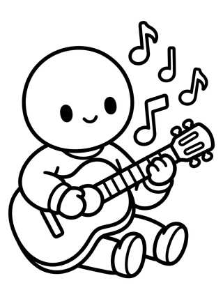 Tito Tocando Violão para colorir Desenho de Tito Tocando Violão para colorir e imprimir grátis