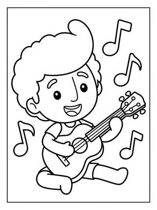 Desenho de Tito Tocando Violão para colorir e imprimir grátis