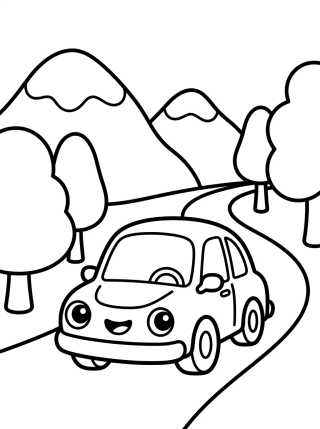 Carrinho em Viagem pela Estrada para colorir Desenho de Carrinho em Viagem pela Estrada para colorir e imprimir grátis