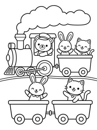 Desenho de Maria Fumaça dos Bichinhos para colorir e imprimir grátis