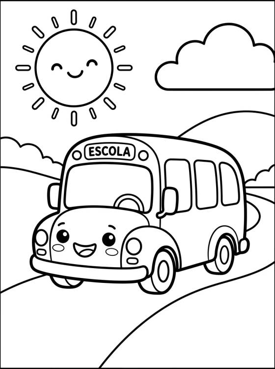 Desenho de Ônibus Escolar de Aventuras para colorir e imprimir grátis