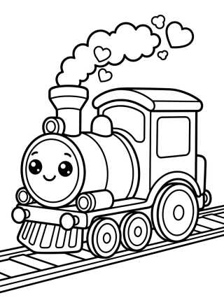 Trem Maria-Fumaça Fofinho para colorir Desenho de Trem Maria-Fumaça Fofinho para colorir e imprimir grátis