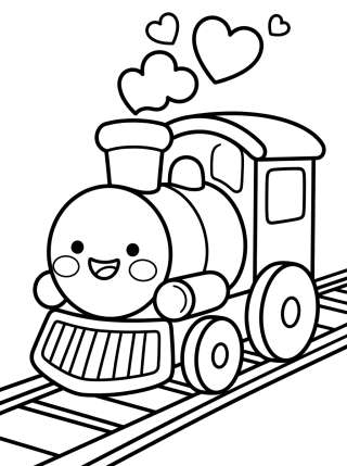 Coleção de desenhos para colorir: Trem e Estrada Encantados