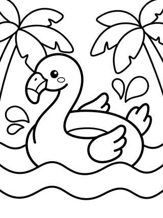 Boia de Flamingo Fofinha para colorir Desenho de Boia de Flamingo Fofinha para colorir e imprimir grátis