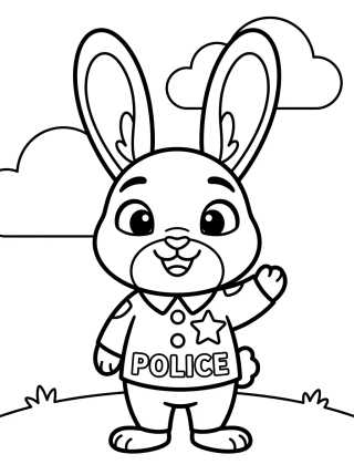 Desenho de Judy Hopps Policial Fofa para colorir e imprimir grátis