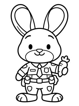 Desenho de Judy Hopps Policial Fofinha para colorir e imprimir grátis